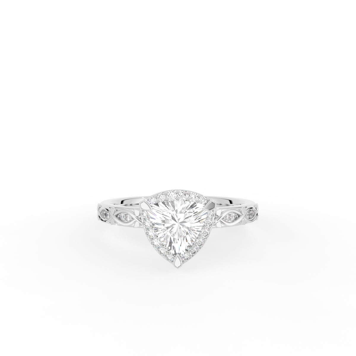 18K Halo Trillion Diamond Ring — TOP