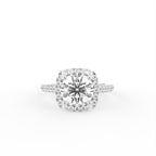 18K Halo Round Diamond Engagement Ring — TOP