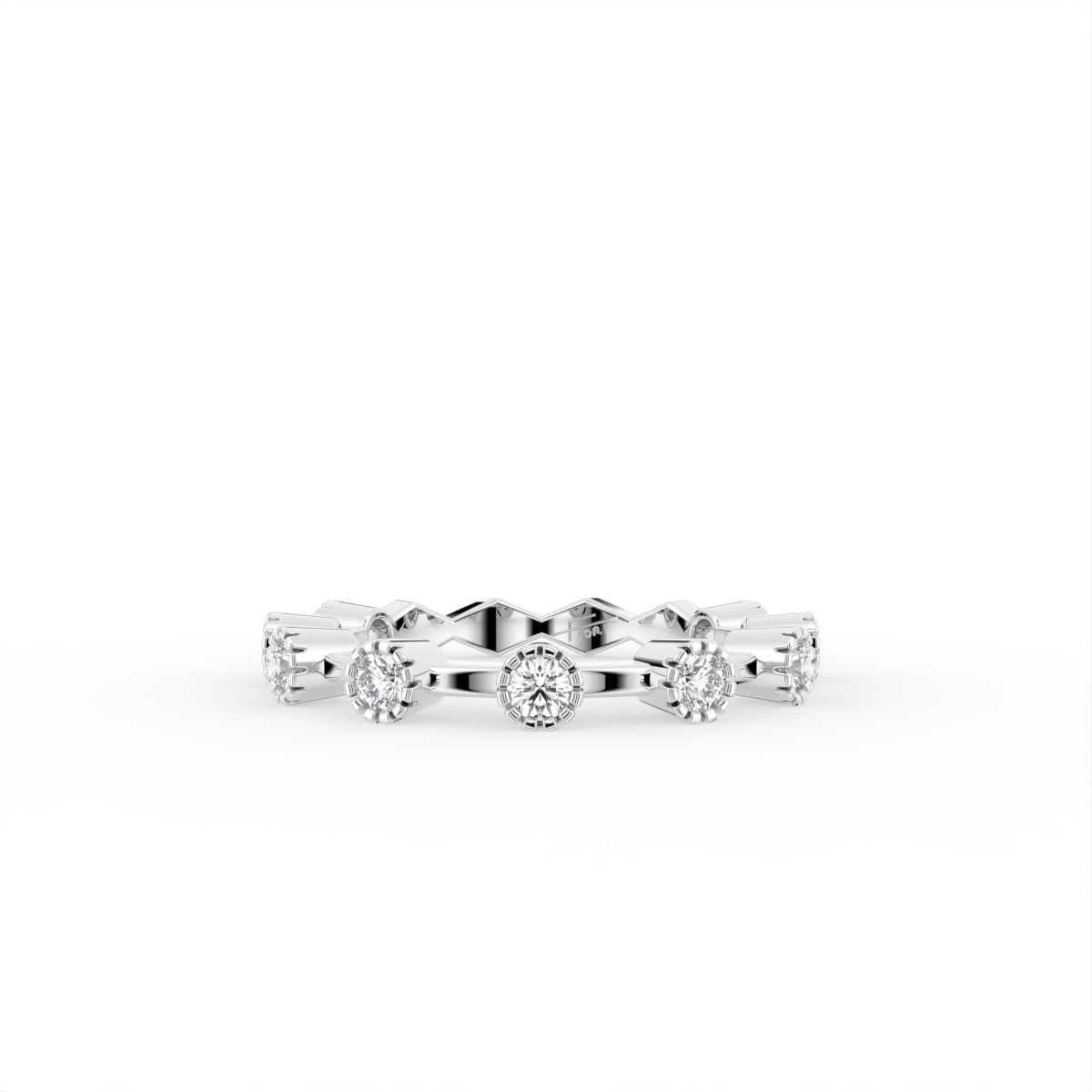 18K Bespoke Bezel-Set Diamond Ring — TOP