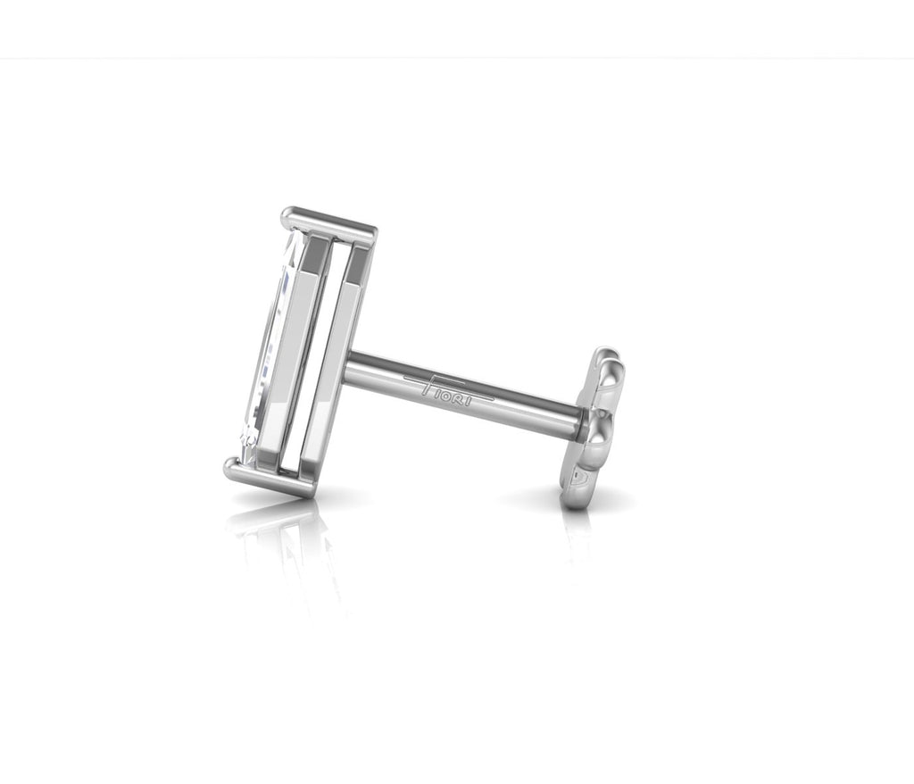 18K Fancy Cut Diamond Stud Earrings — SIDE VIEW