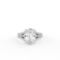 18K White Gold Solitaire Oval Diamond Ring — TOP