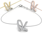 18K Alphabet Diamond Bracelet — 3 COLOR