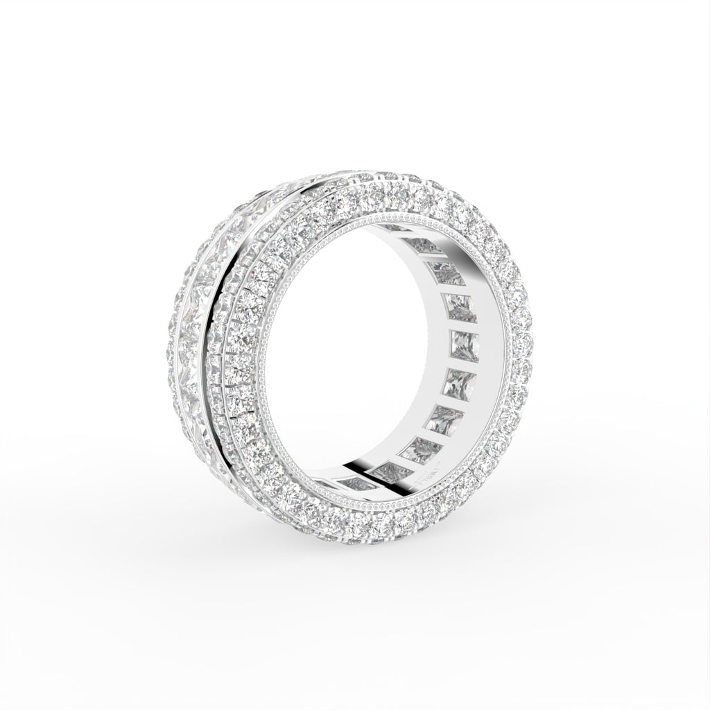 18K Eternity Pave Diamond Ring — 3D VIEW