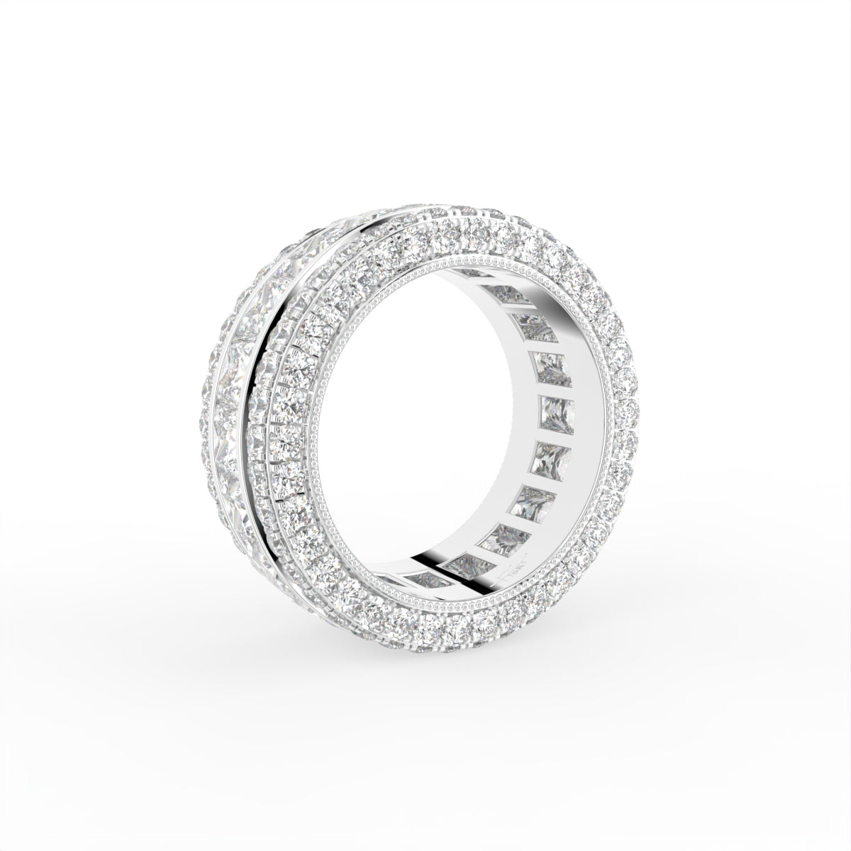 18K Eternity Pave Diamond Ring — 3D VIEW