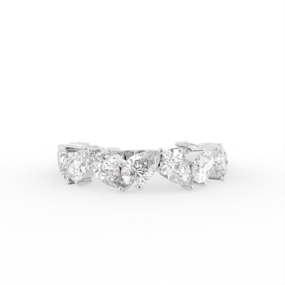 18K Eternity Pear Diamond Ring — TOP