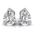 18K Solitaire Pear Diamond Earrings — TOP