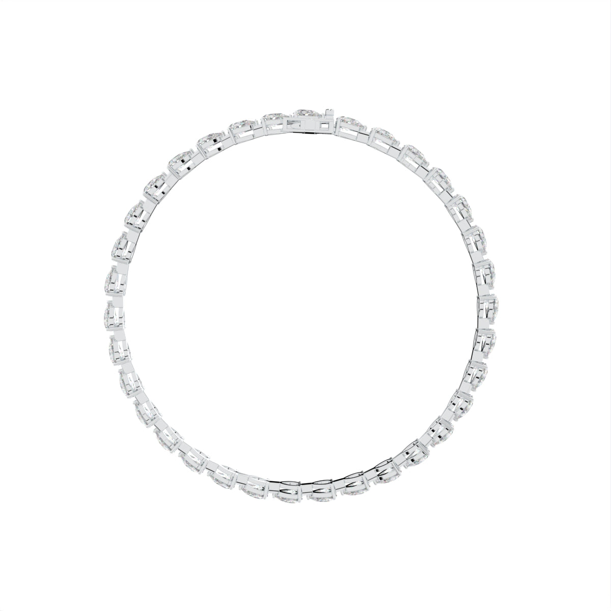 18K Tennis Pear Diamond Bracelet — FRONT