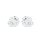 14K Yellow Gold Halo Round Diamond Stud Earrings — BACK