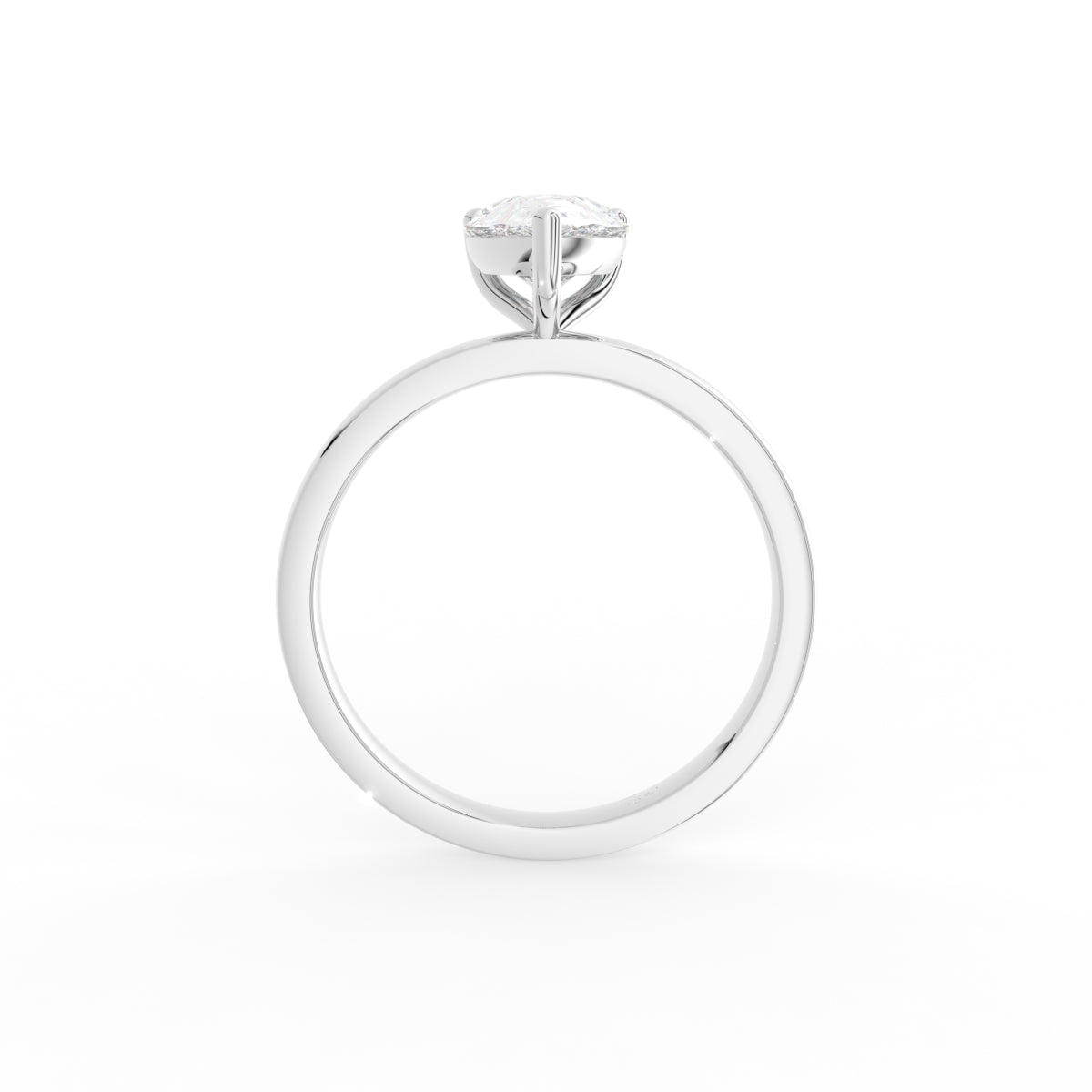 18K Solitaire Pear Diamond Engagement Ring — FRONT