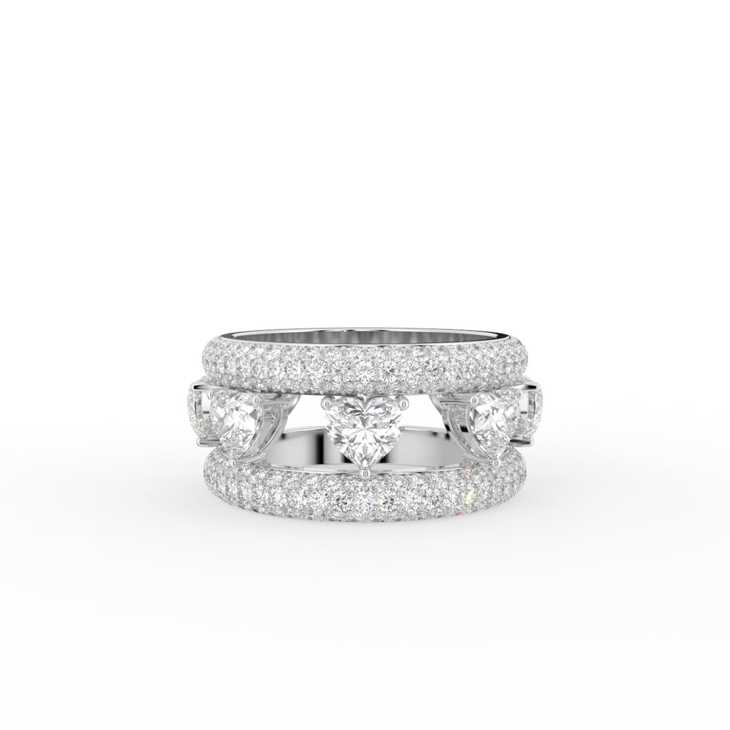 18K Openwork Pave Diamond Ring — TOP