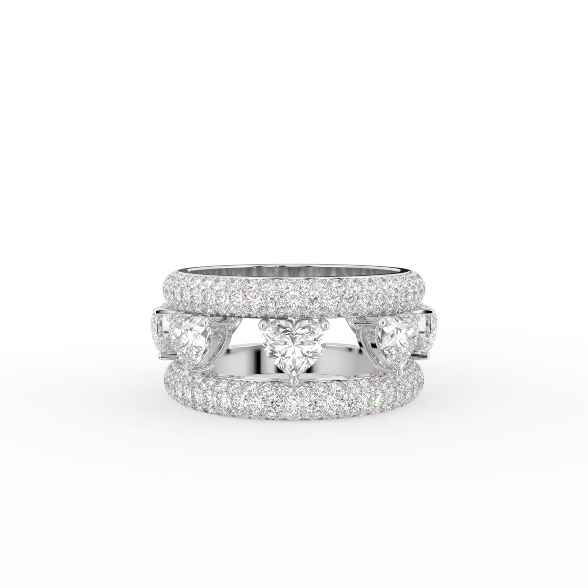 18K Openwork Pave Diamond Ring — TOP