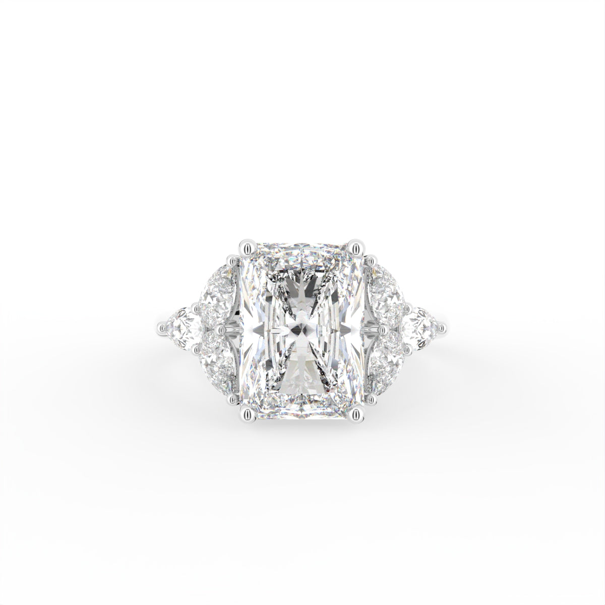 vimg:Z00250|18K Radiant Diamond Engagement Ring — TOP