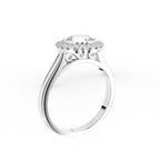 18K Halo Round Diamond Ring — 3D VIEW