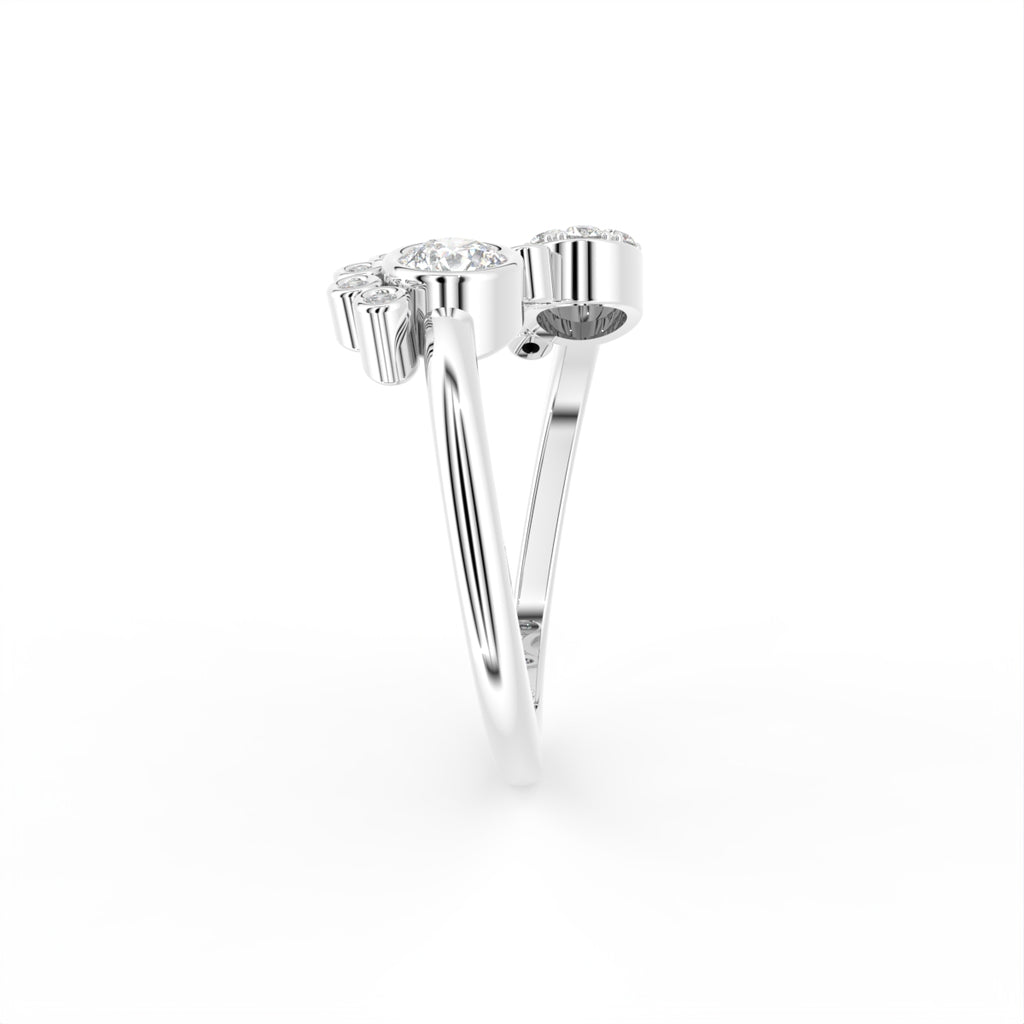 18K Bespoke Cluster Diamond Ring — SIDE