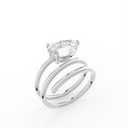 Sterling Silver Pear Diamond Ring — 3D / RIGHT