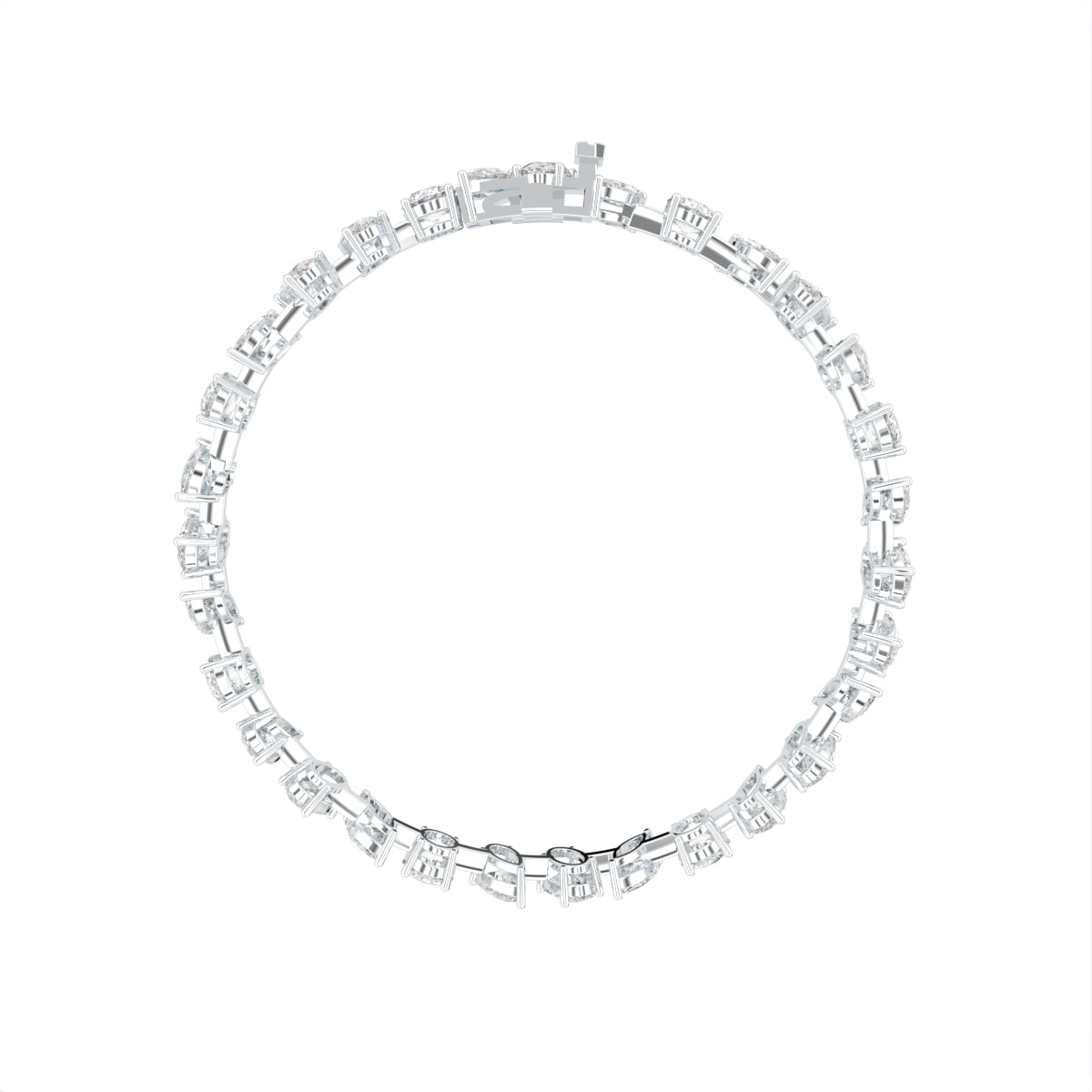 18K Multi Shape Diamond Bracelet — FRONT