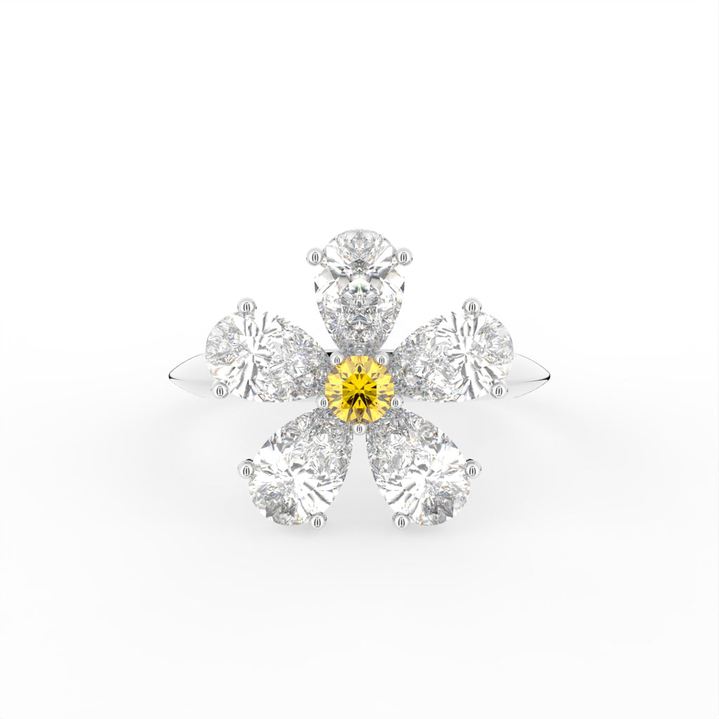vimg:FJ4939|vimg:FJ4940|vimg:FJ2064|vimg:FJ3175|vimg:FJ3178|14K White Gold Bespoke Pear Diamond Ring — TOP