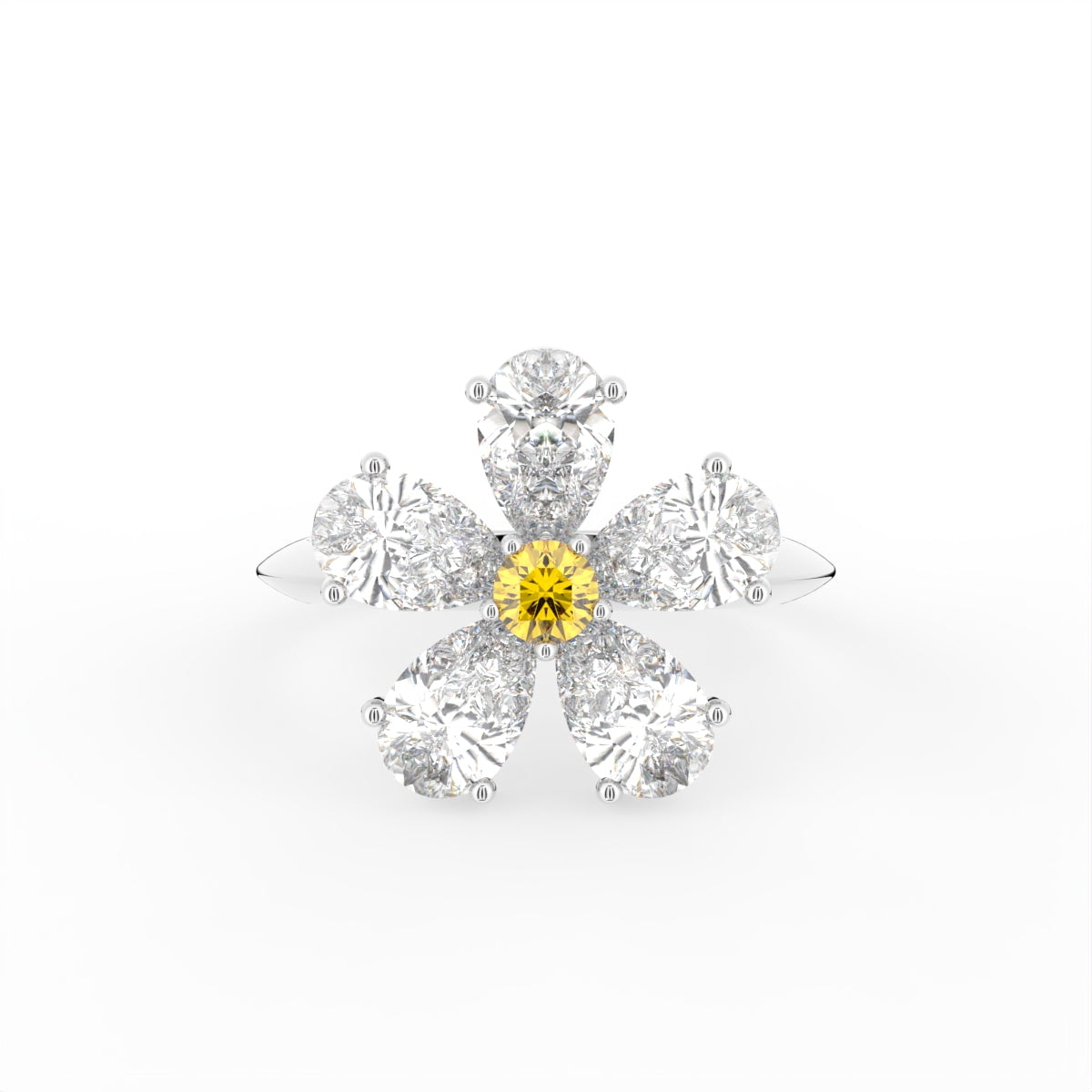 vimg:FJ4939|vimg:FJ4940|vimg:FJ2064|vimg:FJ3175|vimg:FJ3178|14K White Gold Bespoke Pear Diamond Ring — TOP