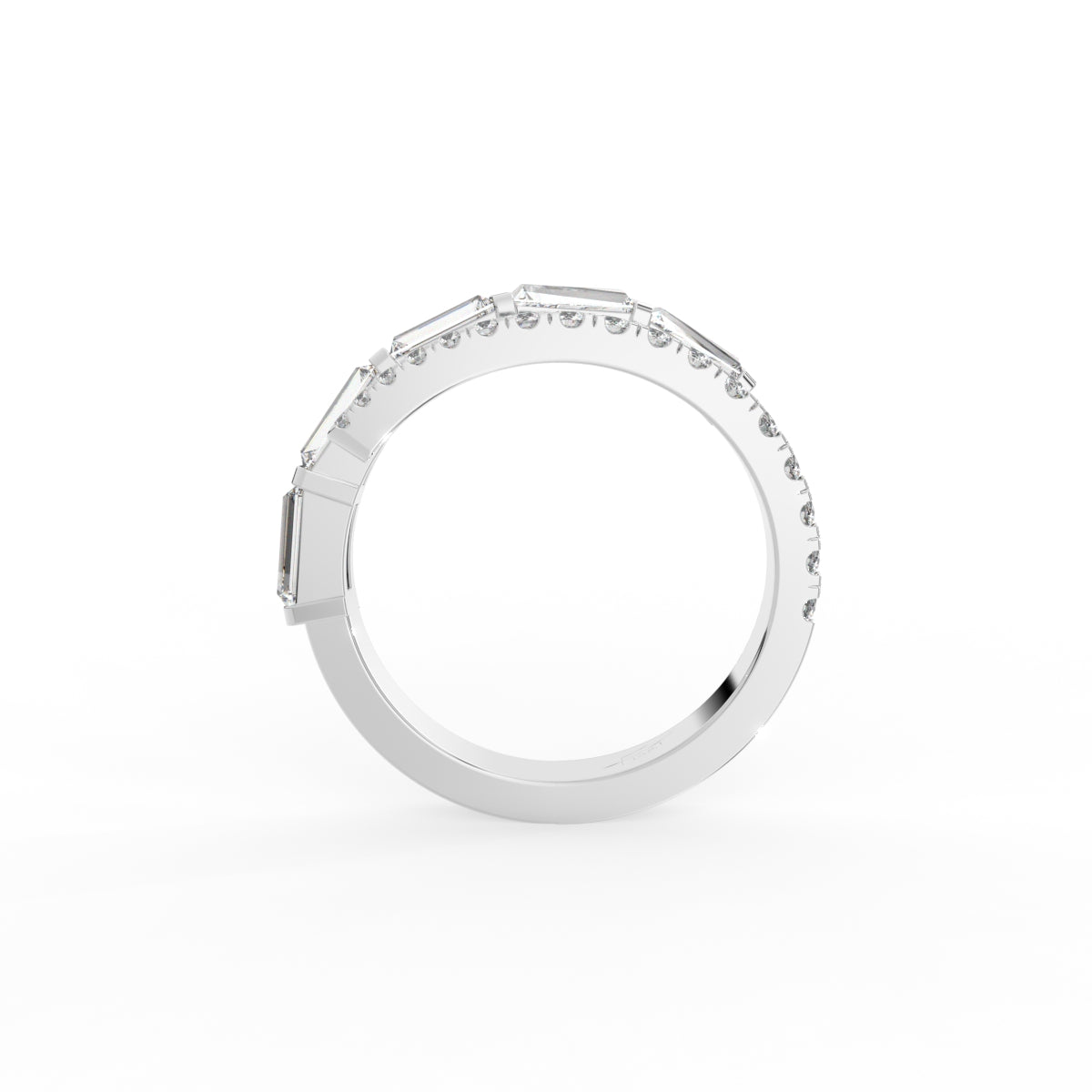 18K Bespoke Spiral Round Diamond Ring — FRONT