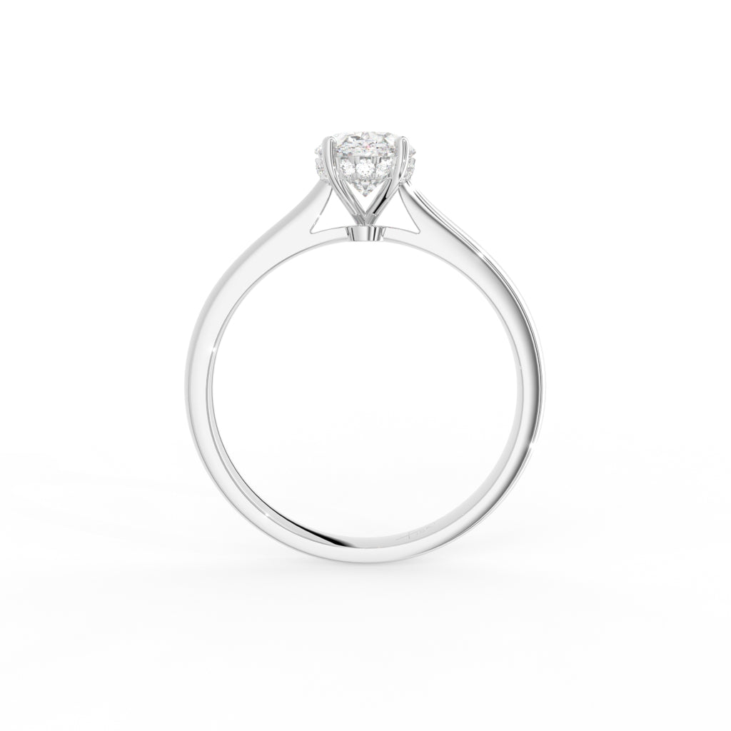 18K Solitaire Diamond Engagement Ring — FRONT