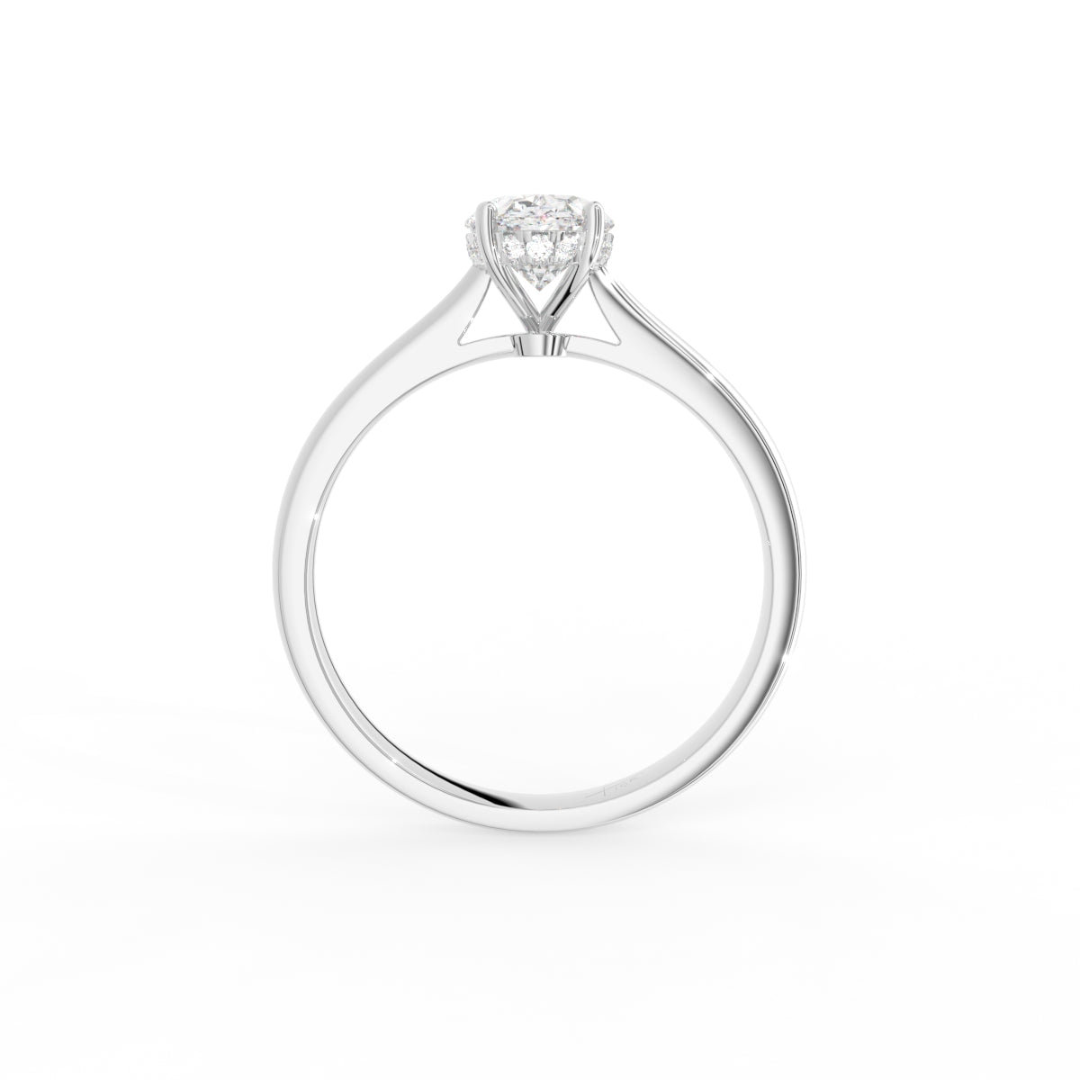 18K Solitaire Diamond Engagement Ring — FRONT