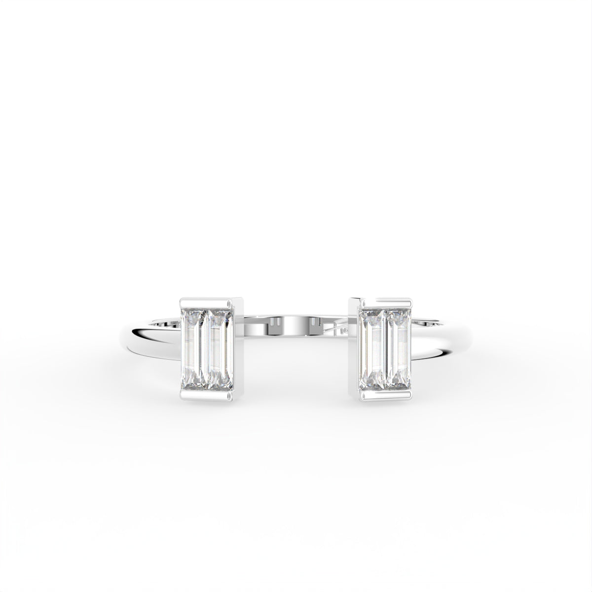 18K White Gold Baguette Diamond Ring — TOP