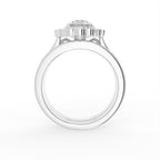 18K White Gold Halo Round Diamond Engagement Ring — FRONT