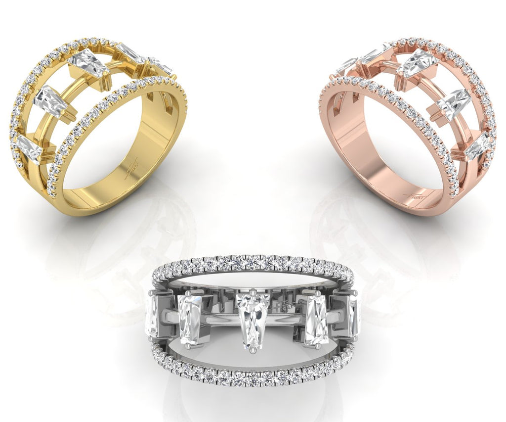 18K Baguette Diamond Eternity Ring — 3 COLOR