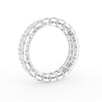 18K Full Eternity Emerald Cut Diamond Ring — 3D VIEW