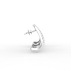 14K Yellow Gold Bespoke Diamond Earrings — SIDE VIEW