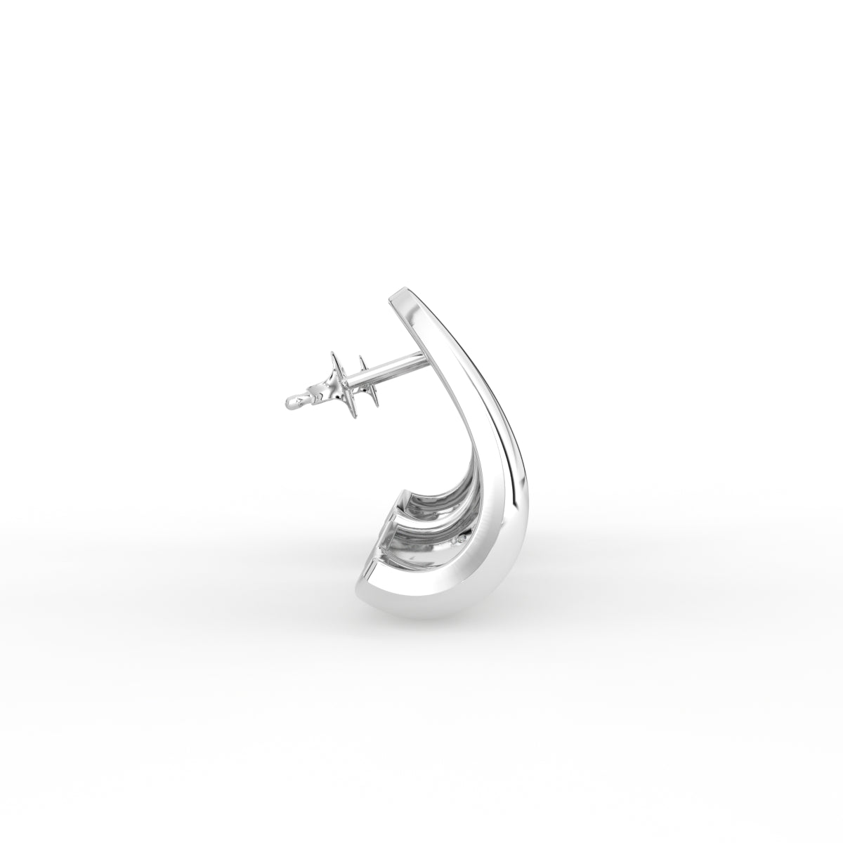 14K Yellow Gold Bespoke Diamond Earrings — SIDE VIEW