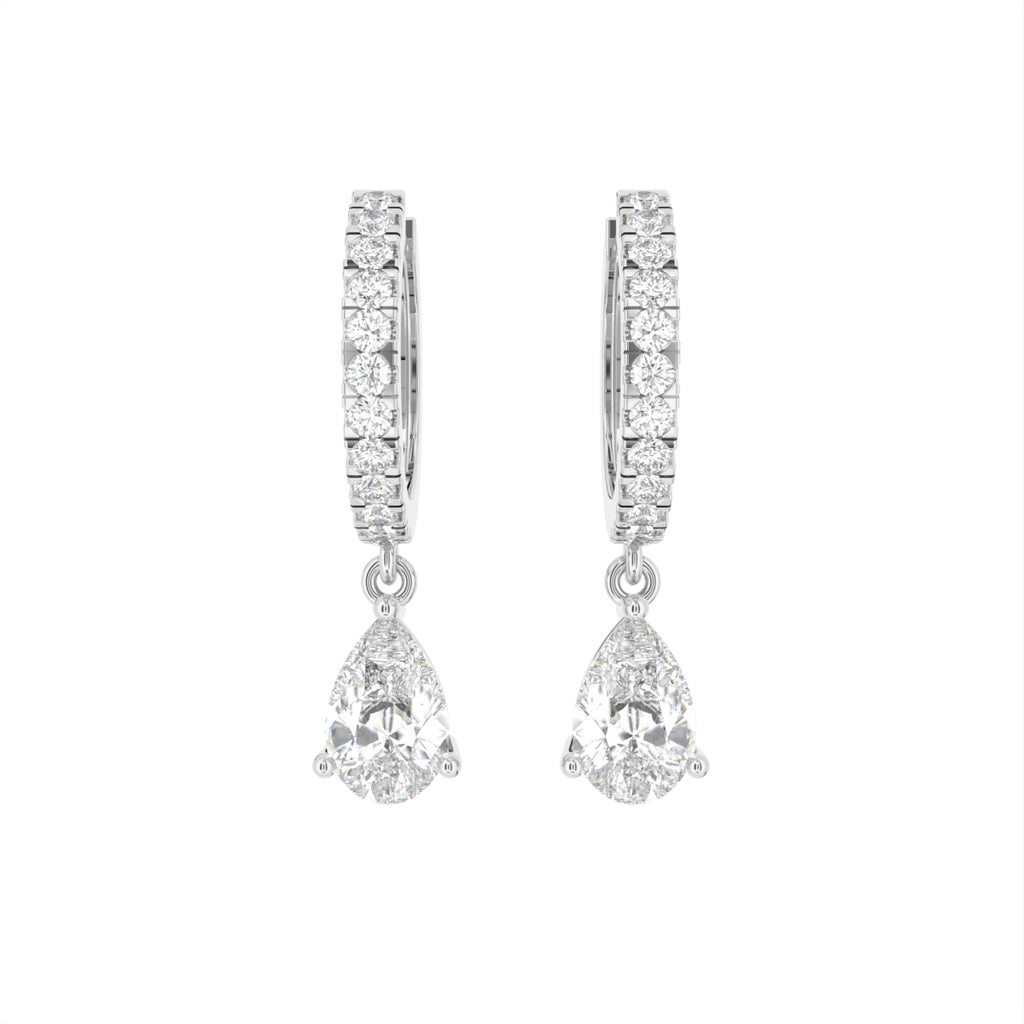 18K Pearl Drop Diamond Earrings — TOP