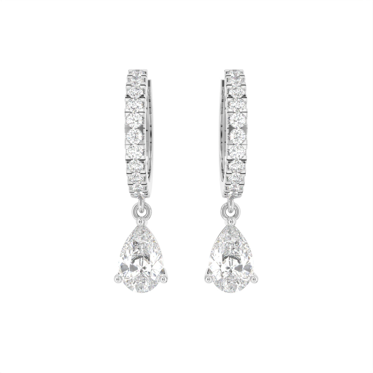 18K Pearl Drop Diamond Earrings — TOP