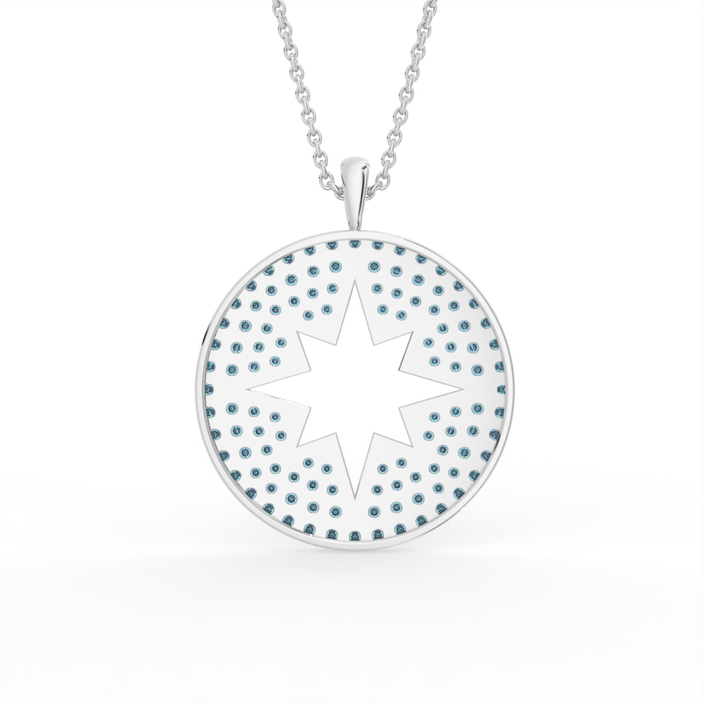 Sterling Silver Diamond Pendant — FRONT/BACK
