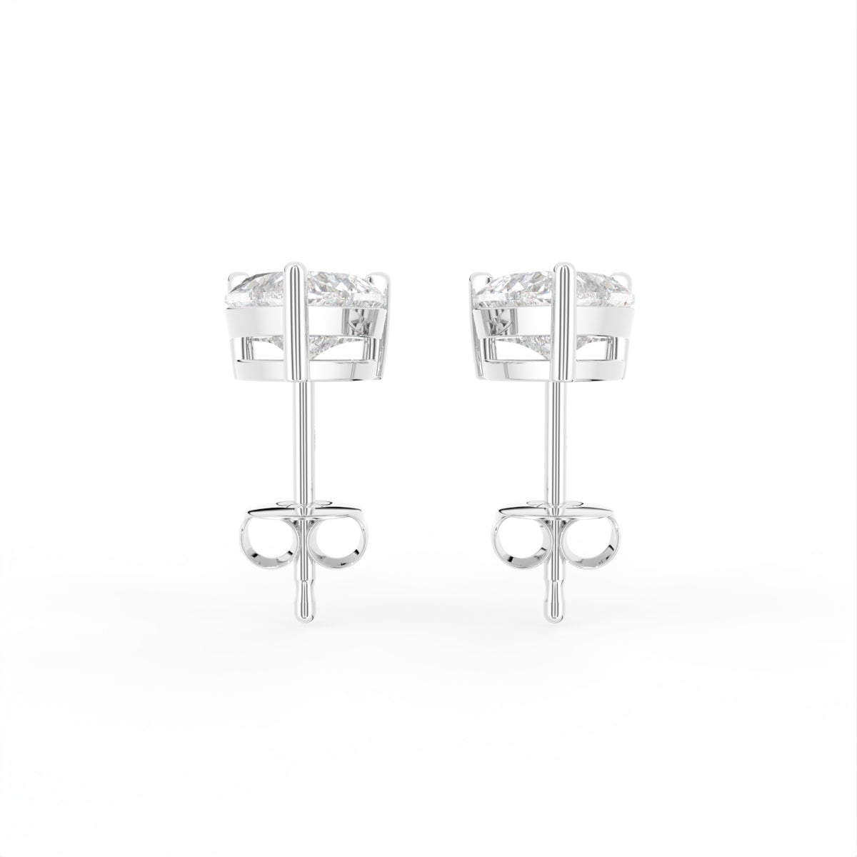 18K Stud Diamond Earrings — SIDE VIEW