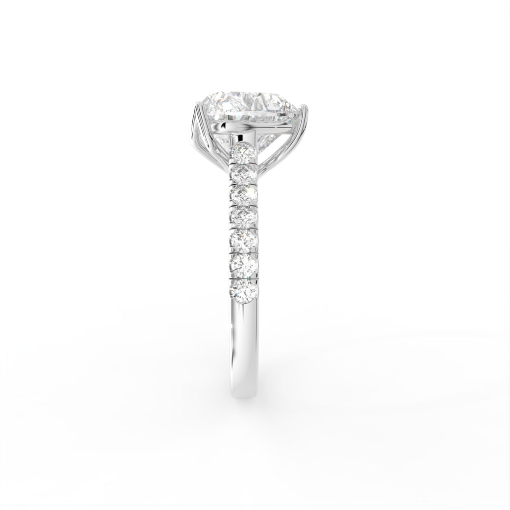 18K Solitaire Heart Diamond Engagement Ring — SIDE