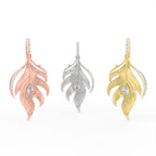 Sterling Silver Pear Diamond Earrings — 3 COLOR