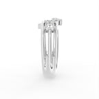 18K Triple Band Diamond Ring — SIDE