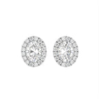 18K Round Halo Diamond Earrings — TOP