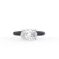 18K Oval Solitaire Diamond Engagement Ring — TOP