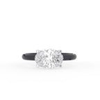 18K Oval Solitaire Diamond Engagement Ring — TOP