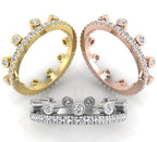 18K Yellow Gold Round Eternity Diamond Ring — 3 COLOR