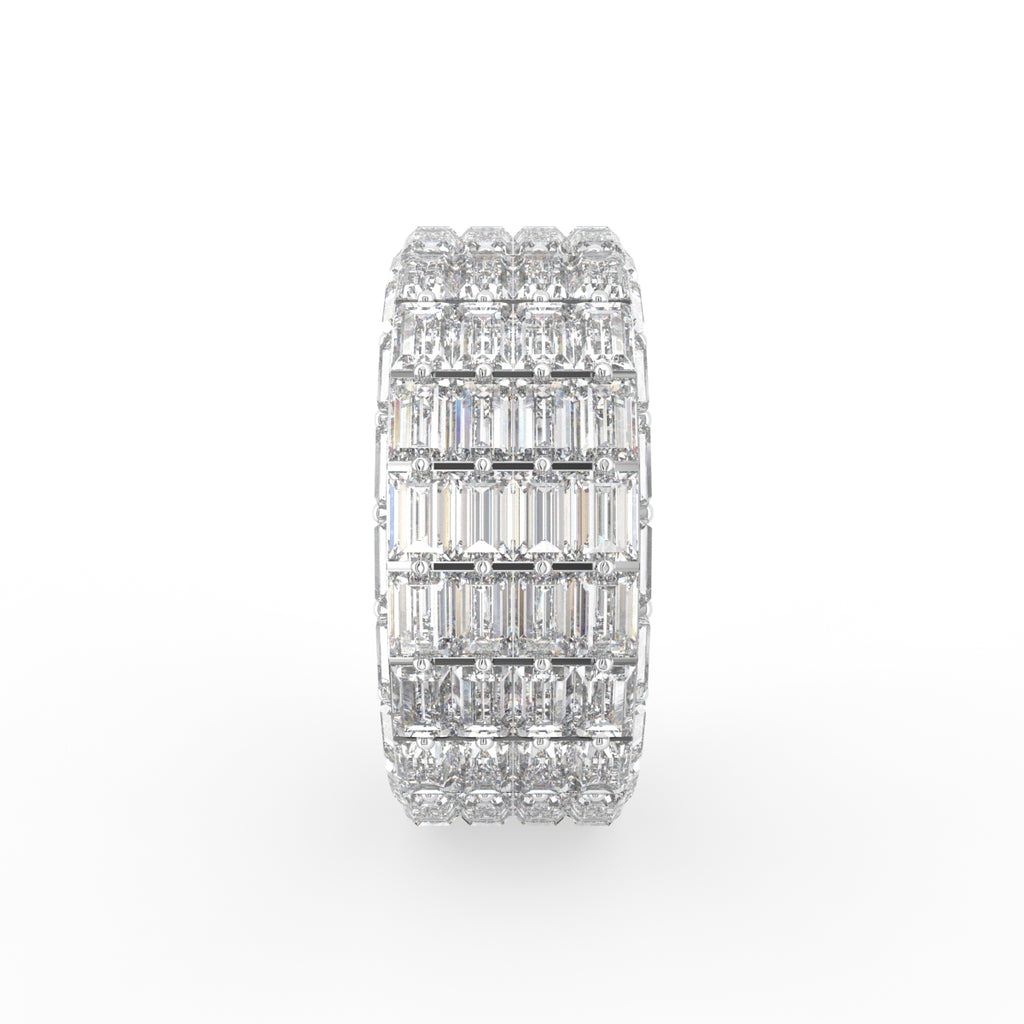 18K White Gold Baguette Diamond Ring — SIDE