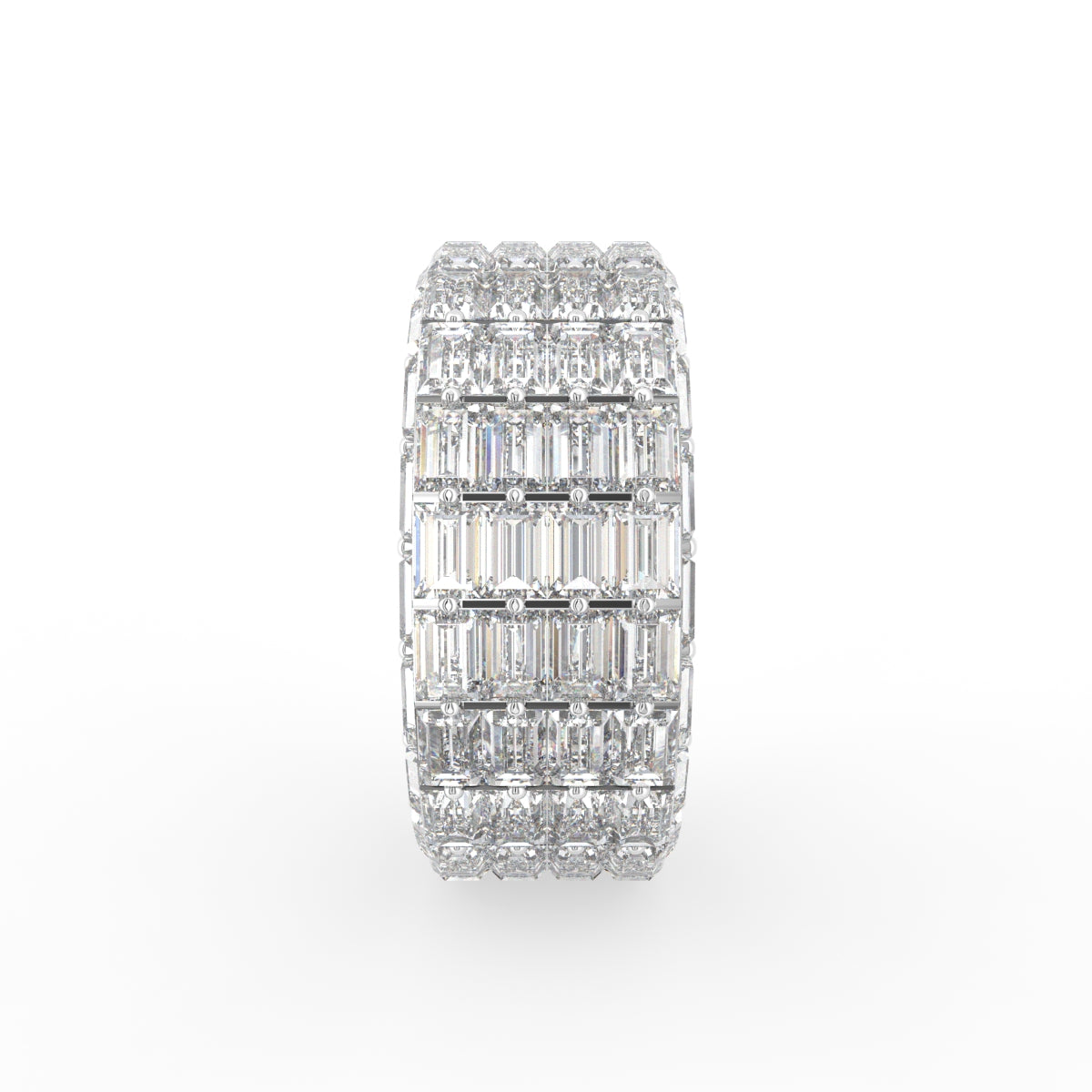 18K White Gold Baguette Diamond Ring — SIDE