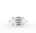 18K Trilogy Emerald Diamond Ring — TOP