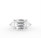 18K Trilogy Emerald Diamond Ring — TOP
