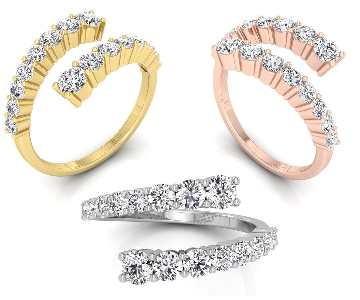 18K Bespoke Round Diamond Ring — 3 COLOR