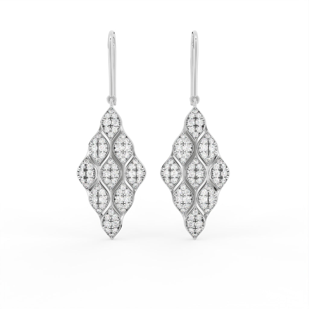 Sterling Silver Round Diamond Earrings — TOP
