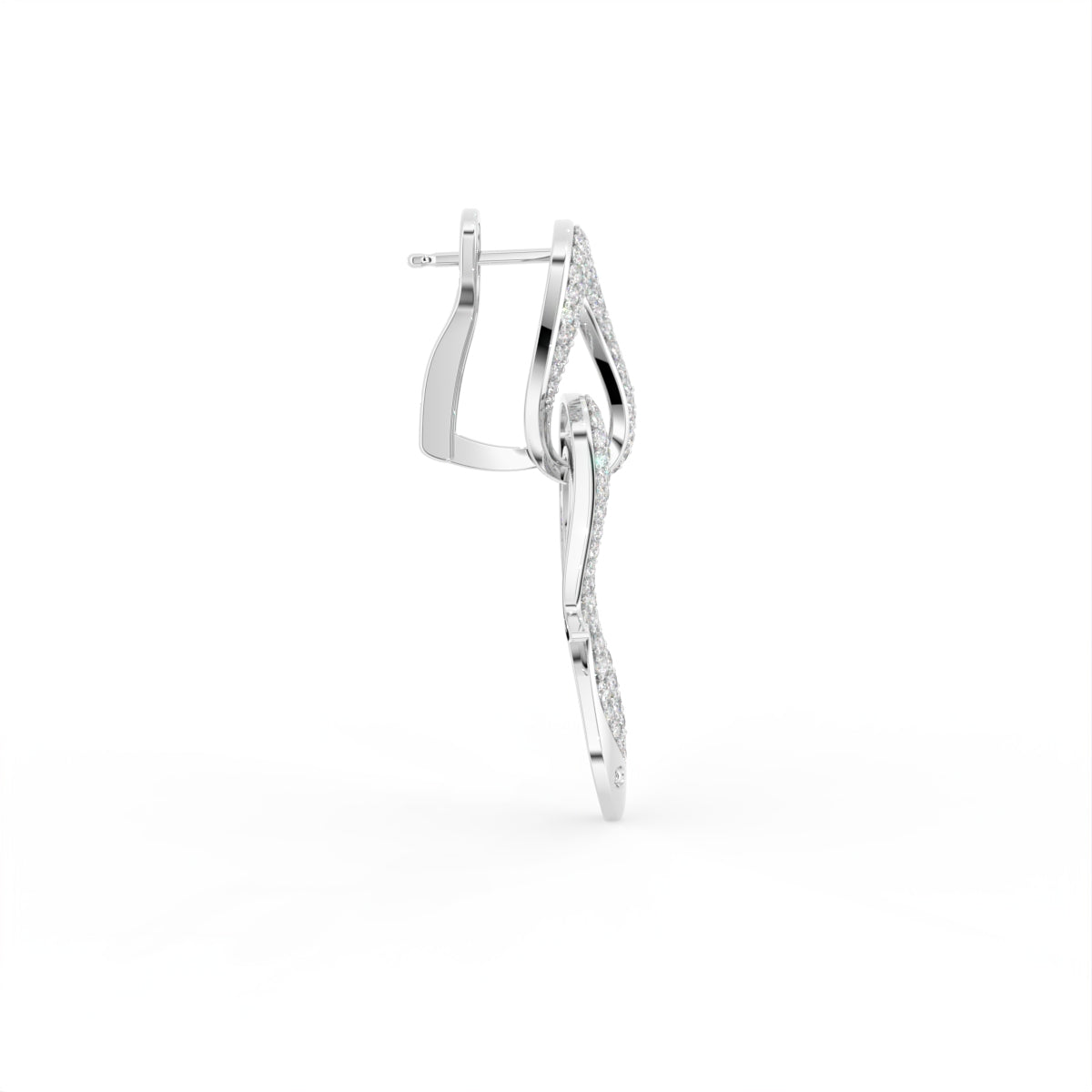 18K Snake Drop Bespoke Diamond Earrings — SIDE VIEW