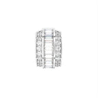 14K White Gold Baguette Diamond Piercing Earrings — TOP